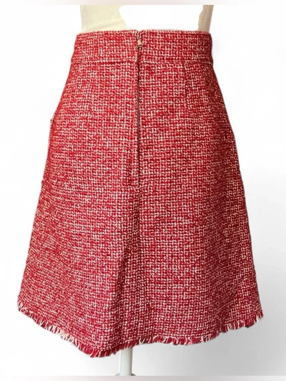 Philosophy di Lorenzo Serafini red and white tweed skirt